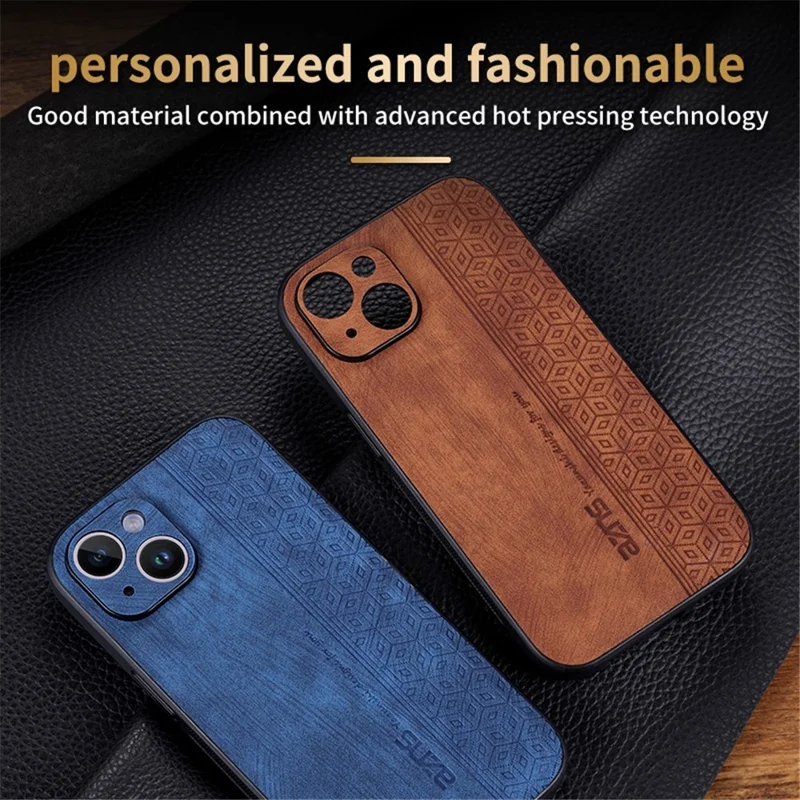 AZNS Per Iphone 13 6,1 Pollici Dust Apro Prova Cellulare Custodia Primatura PU Coperchi - Marrone