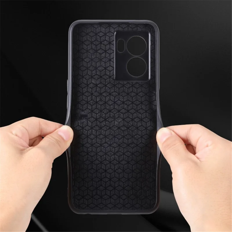 AZNS For Oppo A57 (2022) 5G / A77 5G / Realme Q5i / V23 4G Imprinted Pattern Phone Case PU Leather Coated TPU Shockproof Shell - Black