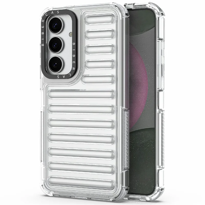 Coque pour Samsung Galaxy S25+ Conception à rayures antidérapante détachable TPU + PC - Transparent