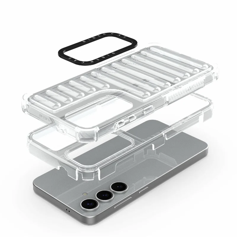 Coque pour Samsung Galaxy S25+ Conception à rayures antidérapante détachable TPU + PC - Transparent