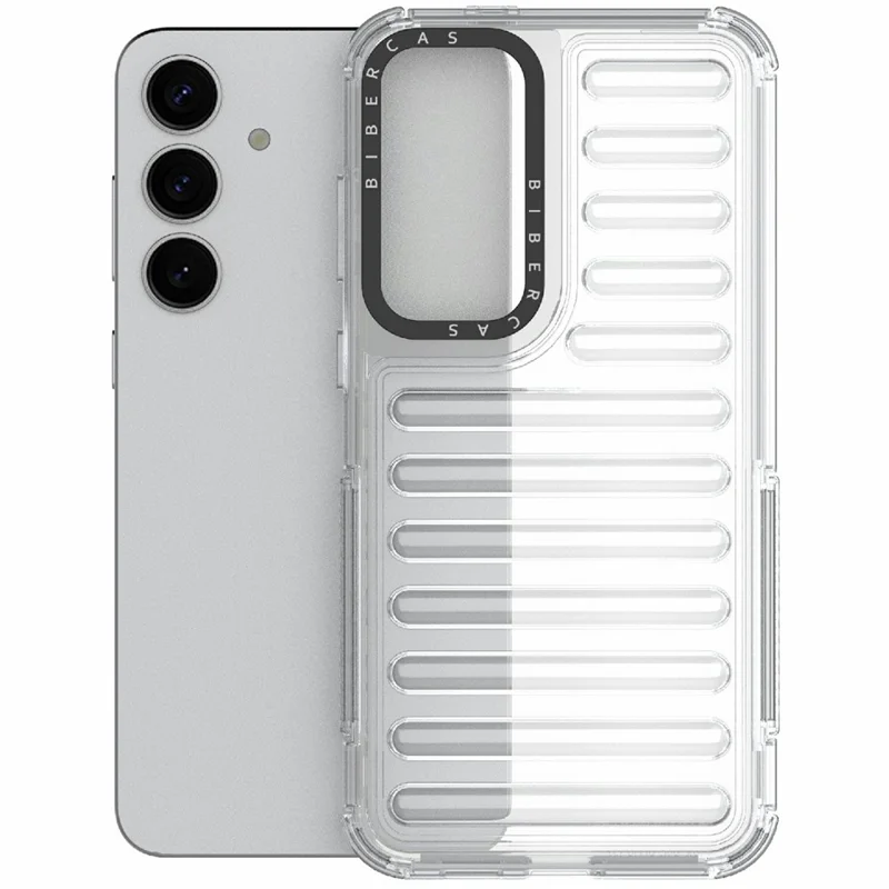 Coque pour Samsung Galaxy S25+ Conception à rayures antidérapante détachable TPU + PC - Transparent