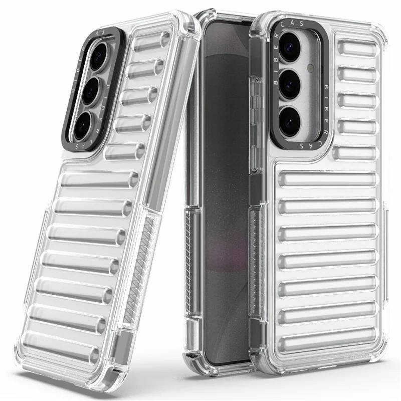 Coque pour Samsung Galaxy S25+ Conception à rayures antidérapante détachable TPU + PC - Transparent