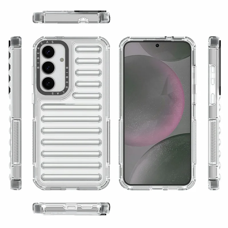 Coque pour Samsung Galaxy S25+ Conception à rayures antidérapante détachable TPU + PC - Transparent