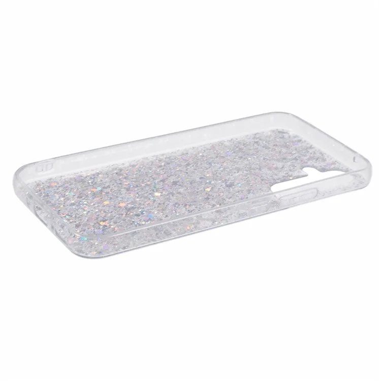 Für Samsung Galaxy A26 5G Hülle Stoßfeste weiche TPU-Handyhülle mit glitzerndem Design - Silber