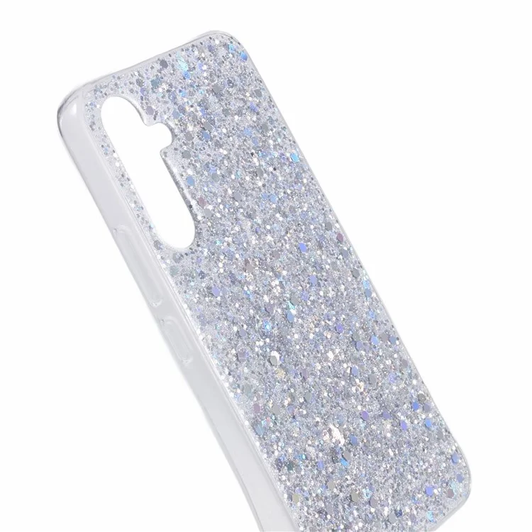 Für Samsung Galaxy A26 5G Hülle Stoßfeste weiche TPU-Handyhülle mit glitzerndem Design - Silber