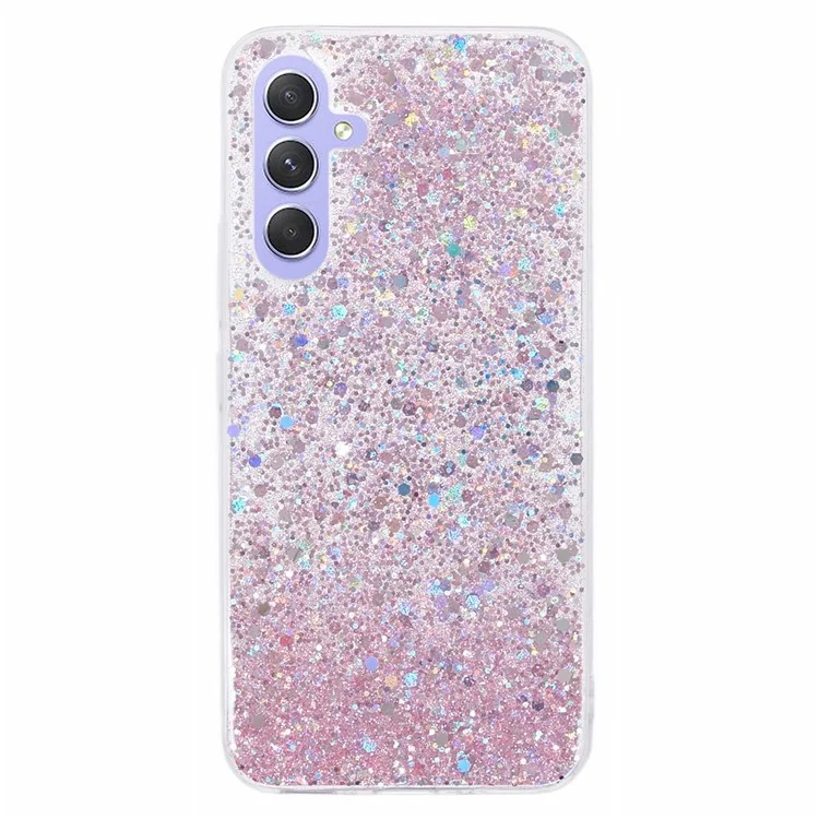 Funda para Samsung Galaxy A56 5G, a prueba de golpes, de TPU suave, con diseño brillante - Rosa