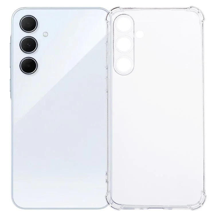 Capa de telefone reforçada com quatro cantos anti-queda para Samsung Galaxy A36 5G, cobertura de TPU transparente.