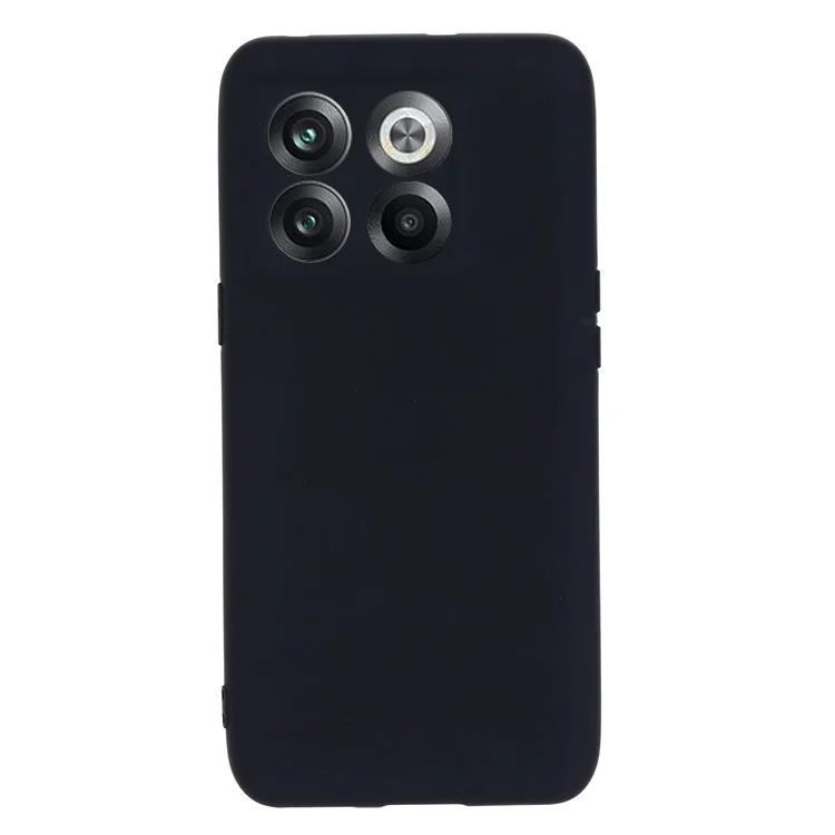 Para OnePlus 10T 5G / Ace Pro 5G Liquid Silicone Shockproof Protective Phone Case Soft Fiber Lining Anti-Scratch Cover com Alça - Preto
