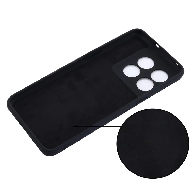Para OnePlus 10T 5G / Ace Pro 5G Liquid Silicone Shockproof Protective Phone Case Soft Fiber Lining Anti-Scratch Cover com Alça - Preto