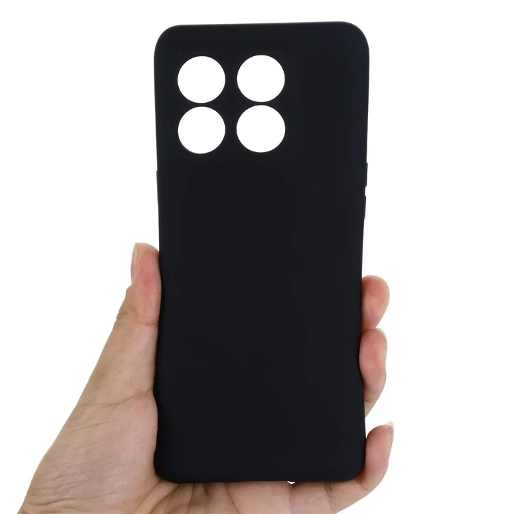 Para OnePlus 10T 5G / Ace Pro 5G Liquid Silicone Shockproof Protective Phone Case Soft Fiber Lining Anti-Scratch Cover com Alça - Preto