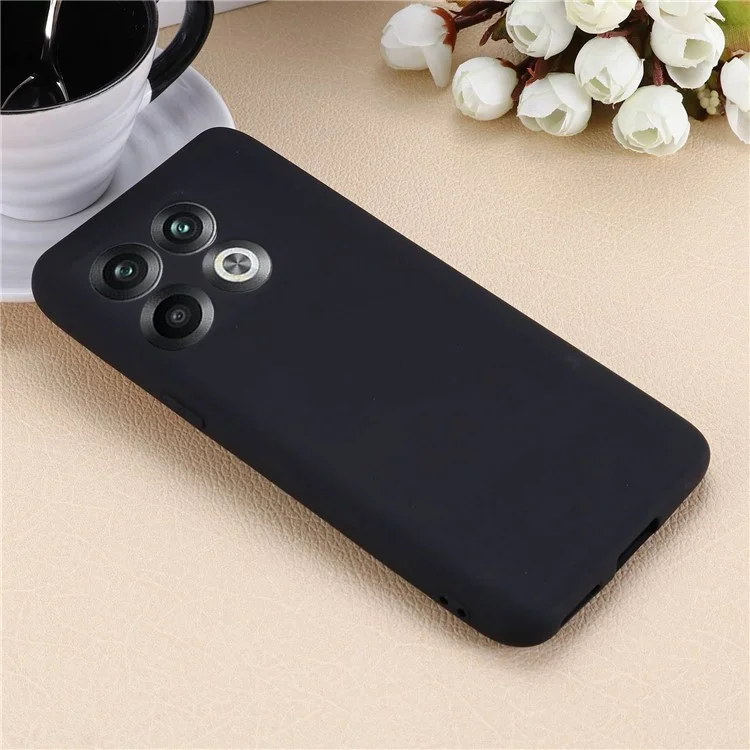 Para OnePlus 10T 5G / Ace Pro 5G Liquid Silicone Shockproof Protective Phone Case Soft Fiber Lining Anti-Scratch Cover com Alça - Preto