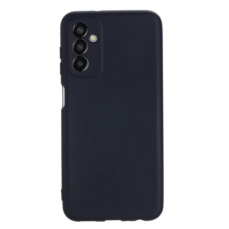 Pour Samsung Galaxy M13 4G Étui de téléphone portable en silicone liquide Anti-rayures Coque de téléphone portable avec sangle - Noir
