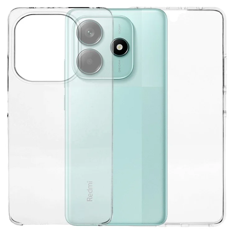 Чехол для Xiaomi Redmi Note 14 5G, TPU-рамка, прозрачная акриловая задняя панель, с защитной пленкой PET