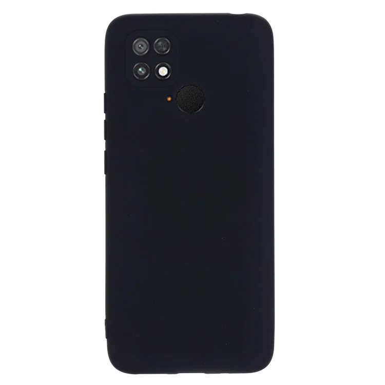Étui en silicone liquide pour Xiaomi Poco C40 4G, housse de téléphone anti-décoloration avec doublure en fibre douce et dragonne - Noir
