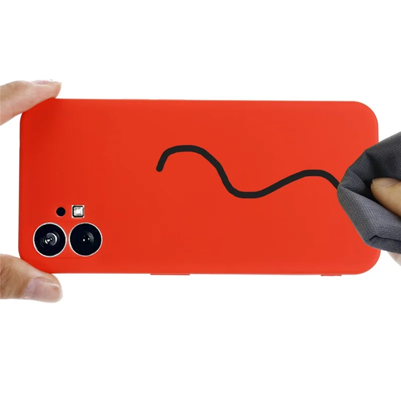 For Nothing phone (1) 5G Shockproof Silicone Mobile Phone Case Anti-scratch Cell Phone Cover with Strap - Red