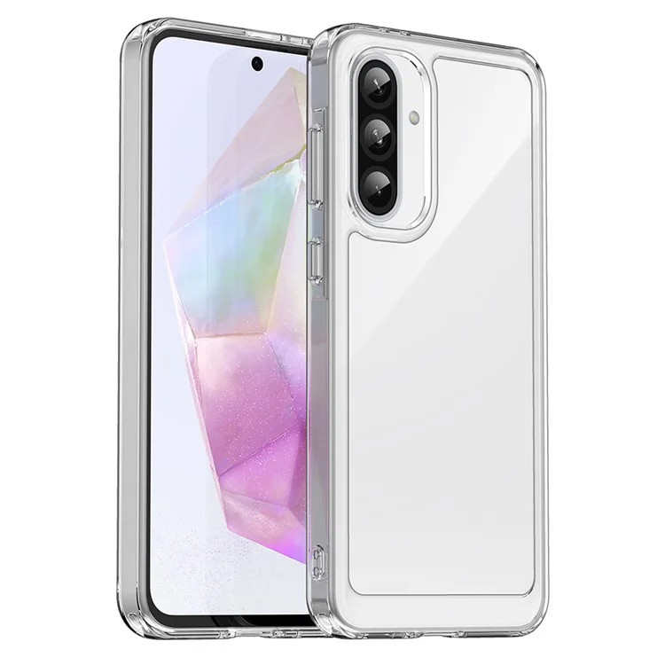 WANLONFENG MF-Serie für Samsung Galaxy A36 5G Hülle TPU+Acryl Klare Handyhülle mit gehärtetem Glasfilm
