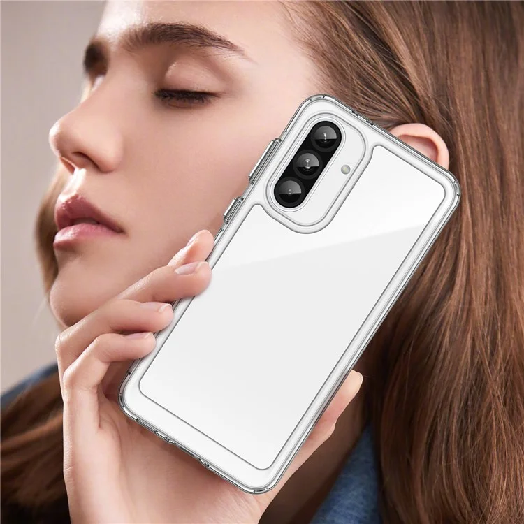 WANLONFENG MF-Serie für Samsung Galaxy A36 5G Hülle TPU+Acryl Klare Handyhülle mit gehärtetem Glasfilm