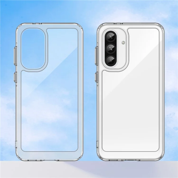 WANLONFENG MF-Serie für Samsung Galaxy A36 5G Hülle TPU+Acryl Klare Handyhülle mit gehärtetem Glasfilm