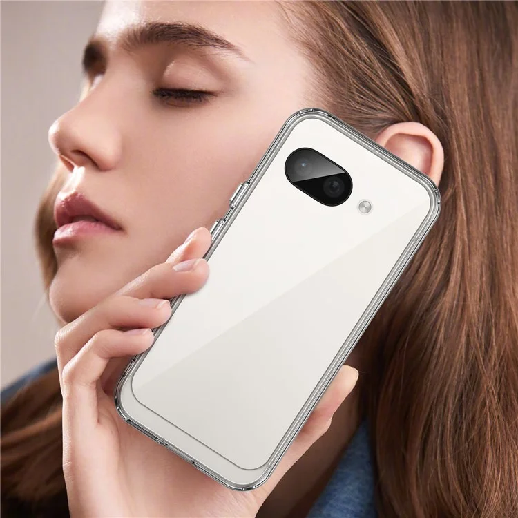 WANLONFENG MF-Serie für Google Pixel 9a Hülle TPU+Acryl Klare Handyhülle mit Panzerglas-Folie