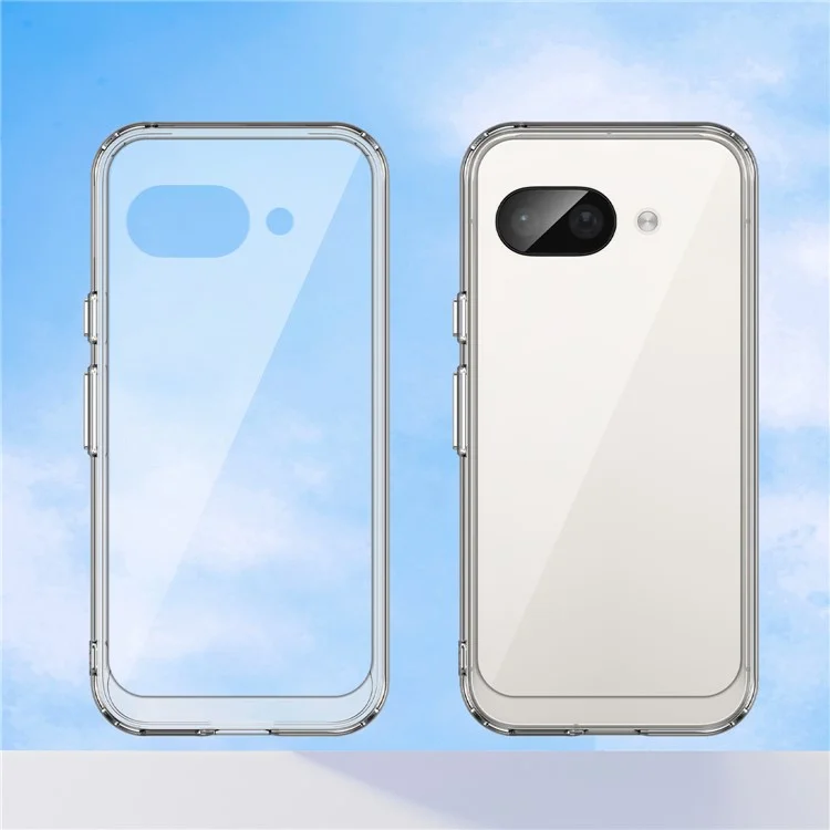 WANLONFENG MF-Serie für Google Pixel 9a Hülle TPU+Acryl Klare Handyhülle mit Panzerglas-Folie