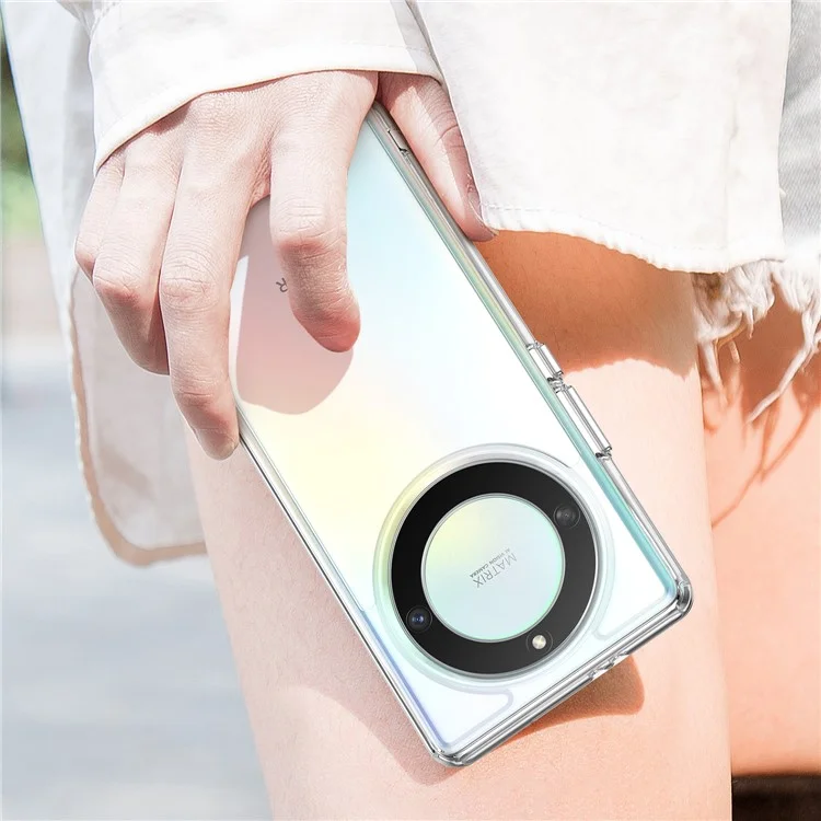 WANLONFENG MF-Serie für Honor X9a 5G Hülle TPU+Acryl Klare Handyhülle mit Panzerglas-Film