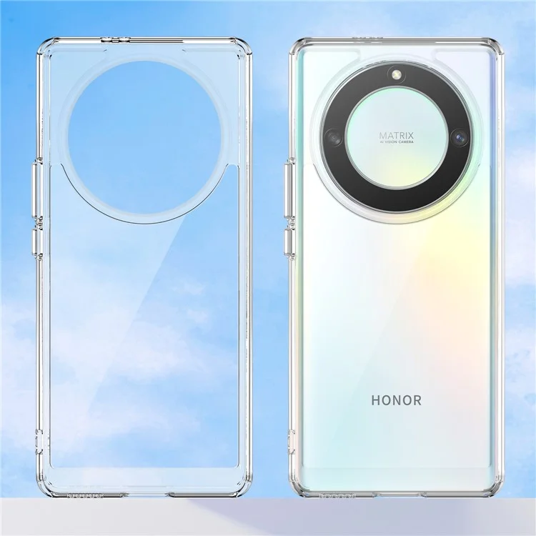 WANLONFENG MF-Serie für Honor X9a 5G Hülle TPU+Acryl Klare Handyhülle mit Panzerglas-Film