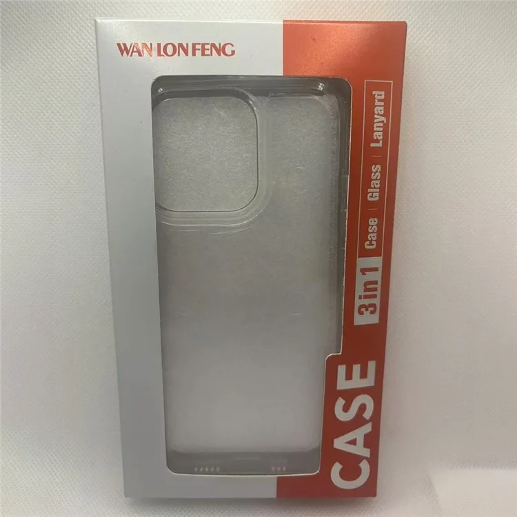Funda para Honor X8a 4G de la serie MF de WANLONFENG, cubierta de teléfono transparente de TPU + acrílico con película de vidrio templado.