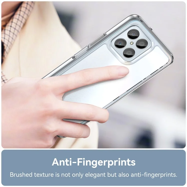 Funda para Honor X8a 4G de la serie MF de WANLONFENG, cubierta de teléfono transparente de TPU + acrílico con película de vidrio templado.