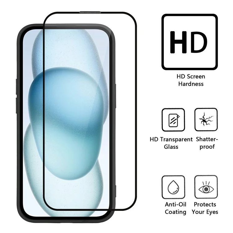 WANLONFENG MF Series чехол для Honor X6b 4G, прозрачный TPU+акриловый чехол с закаленным стеклянным пленочным покрытием