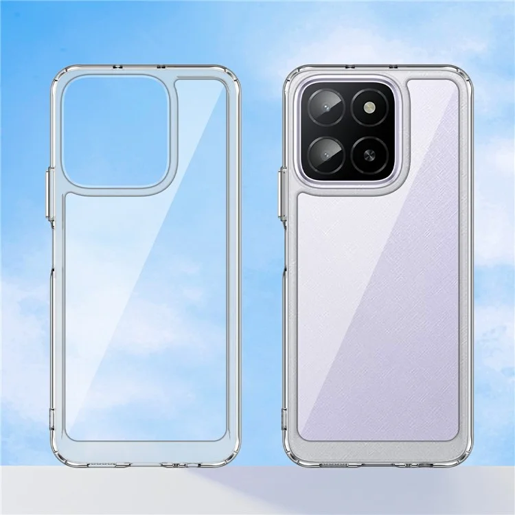 WANLONFENG MF Series чехол для Honor X6b 4G, прозрачный TPU+акриловый чехол с закаленным стеклянным пленочным покрытием