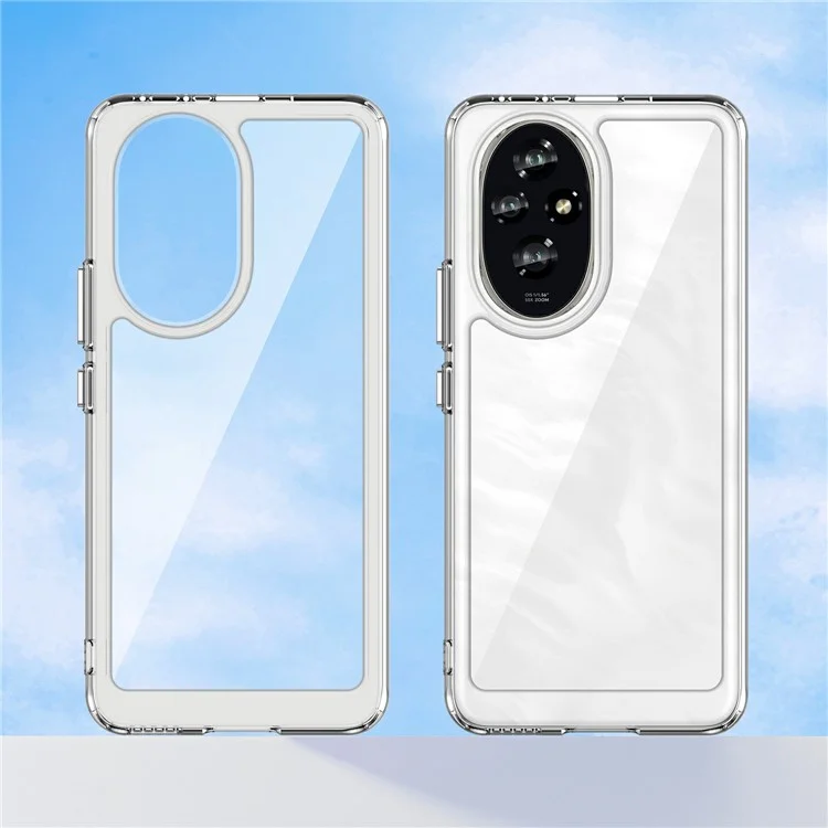 WANLONFENG MF-Serie für Honor 200 5G Hülle, TPU+Acryl-Klar-Handyhülle mit Panzerglas-Folie
