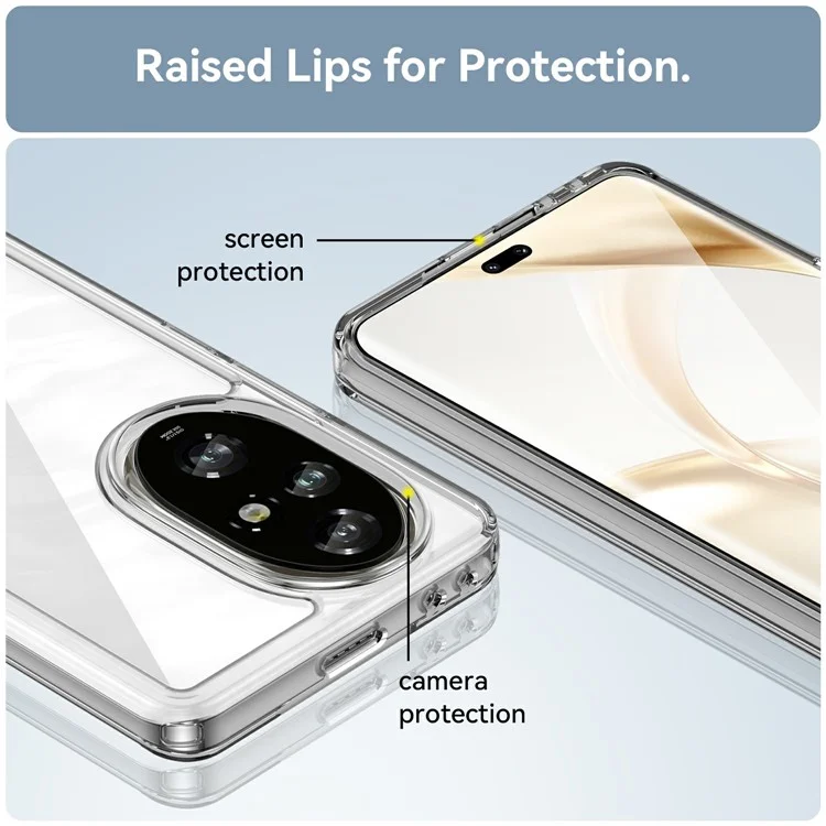 Custodia WANLONFENG MF Series per Honor 200 Pro 5G, cover in TPU+acrilico trasparente con pellicola in vetro temperato