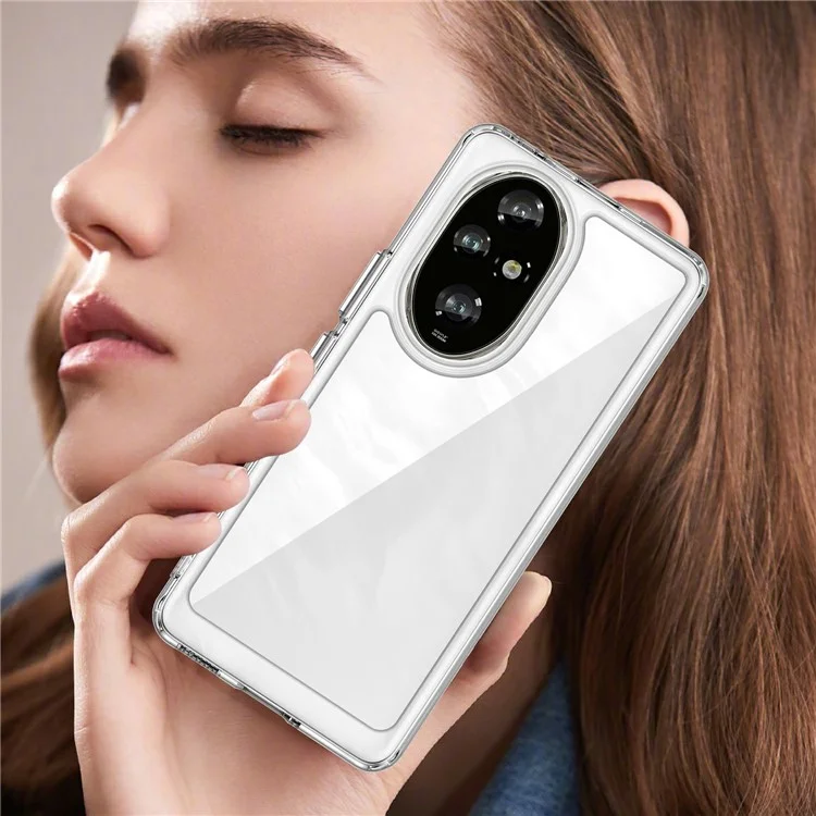 Custodia WANLONFENG MF Series per Honor 200 Pro 5G, cover in TPU+acrilico trasparente con pellicola in vetro temperato