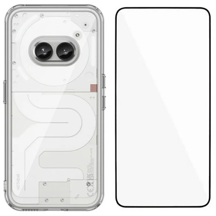 WANLONFENG MF-Serie für Nothing Phone (2a) Hülle TPU+Acryl Klare Handyhülle mit gehärtetem Glasfilm