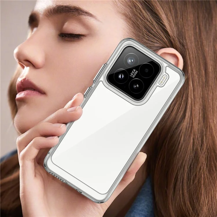 Чехол WANLONFENG MF Series для Xiaomi 15, TPU+акриловый прозрачный чехол для телефона с закаленной стеклянной пленкой
