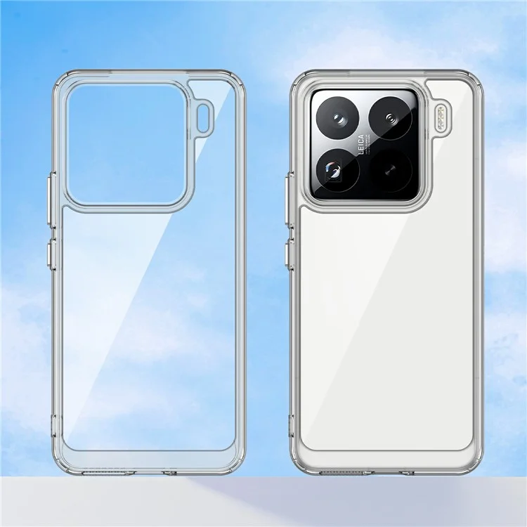 WANLONFENG MF-Serie für Xiaomi 15 Pro Hülle TPU+Acryl Klare Handyhülle mit gehärtetem Glasfilm