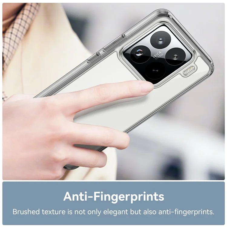 WANLONFENG MF-Serie für Xiaomi 15 Pro Hülle TPU+Acryl Klare Handyhülle mit gehärtetem Glasfilm