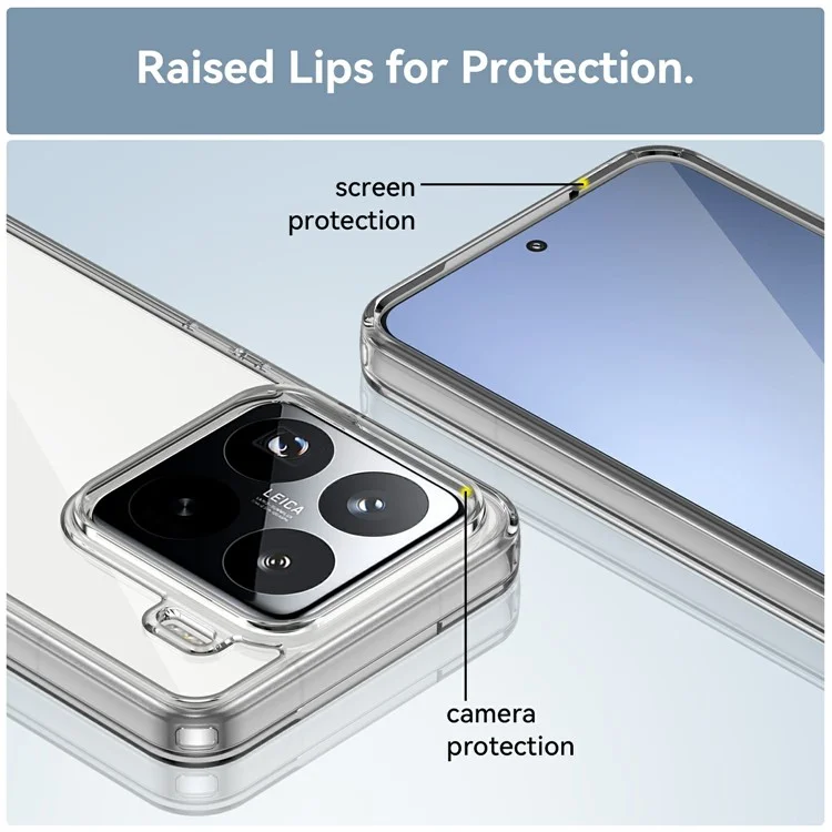 WANLONFENG MF-Serie für Xiaomi 15 Pro Hülle TPU+Acryl Klare Handyhülle mit gehärtetem Glasfilm