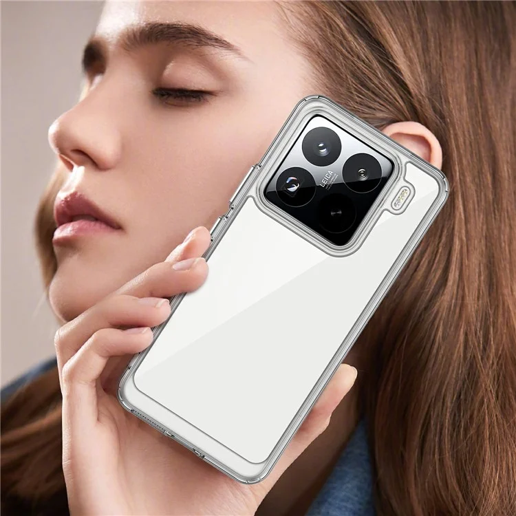 WANLONFENG MF-Serie für Xiaomi 15 Pro Hülle TPU+Acryl Klare Handyhülle mit gehärtetem Glasfilm