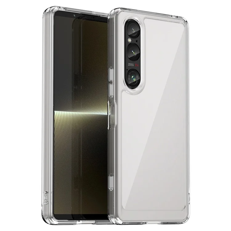 WANLONFENG MF Series for Sony Xperia 1 VI Case TPU+Acrylic Clear Phone Cover with Tempered Glass Film