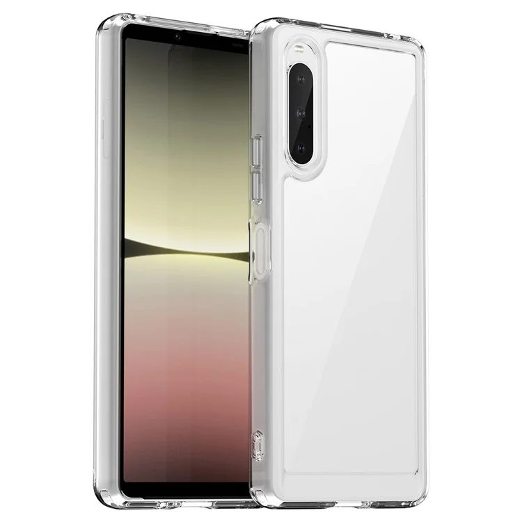WANLONFENG MF-Serie für Sony Xperia 10 V Hülle TPU+Acryl Klare Handyhülle mit Hartglas-Folie