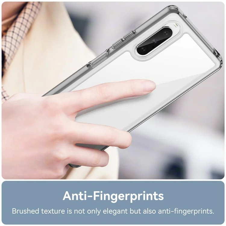 WANLONFENG MF-Serie für Sony Xperia 10 V Hülle TPU+Acryl Klare Handyhülle mit Hartglas-Folie