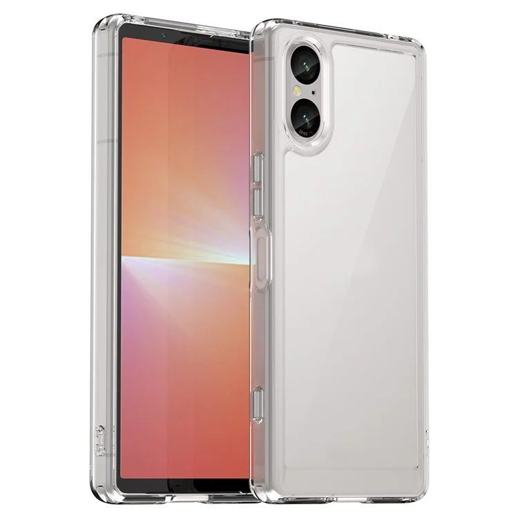 Чехол WANLONFENG MF Series для Sony Xperia 5 V, прозрачный TPU+акриловый чехол с закаленной стеклянной пленкой