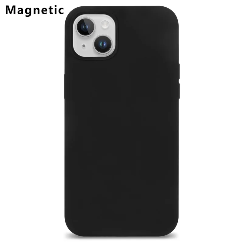 Compra em Massa para Capa do iPhone 15 Compatível com MagSafe Revestimento de Fibra Capa Traseira de Silicone do Telefone - Preto