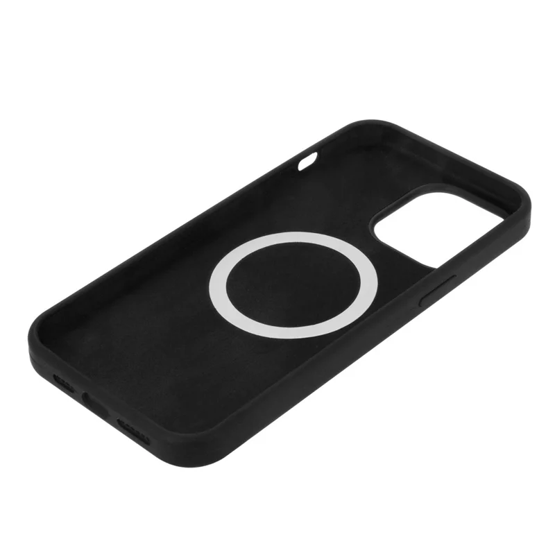 Compra em Grandes Quantidades para Capa do iPhone 15 Pro Max Compatível com MagSafe Revestimento de Fibra Capa Traseira de Silicone do Telefone - Preto