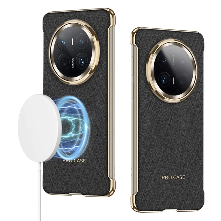 Coque pour Huawei Mate 70 Pro / 70 Pro+ compatible avec MagSafe, boîtier de téléphone plaqué - Noir