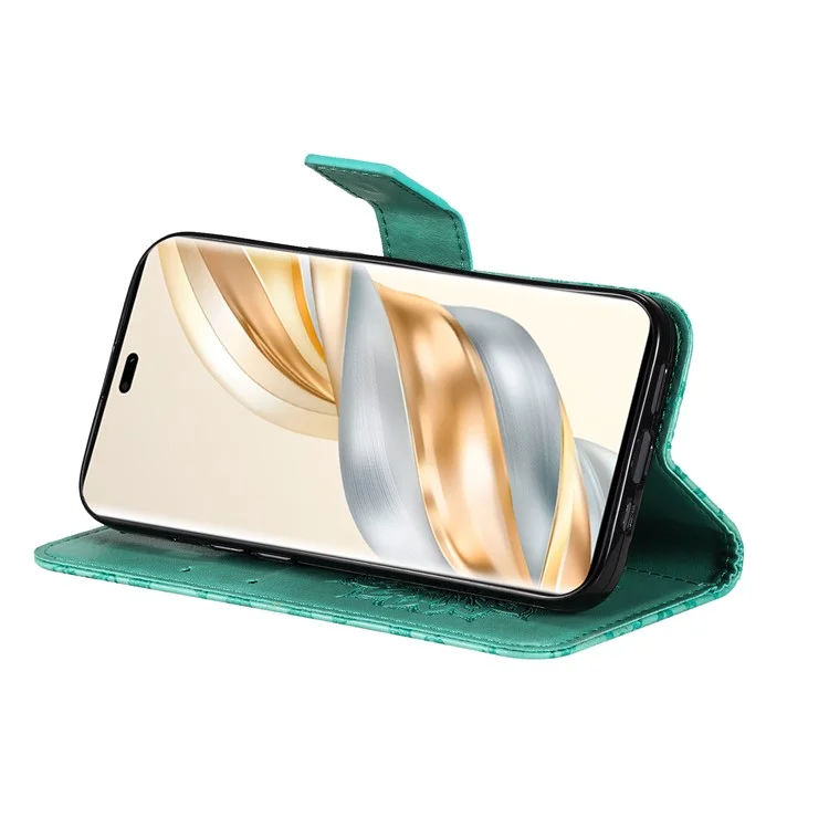 Étui portefeuille en cuir tournesol pour téléphone For Honor X9c 5G / X60 Pro 5G - Vert