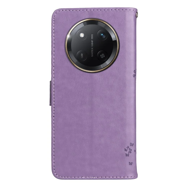 Für Honor X60 Pro 5G / X9c 5G Hülle Katzenbaum-Muster Flip-Leder-Handyhülle - Hellviolett