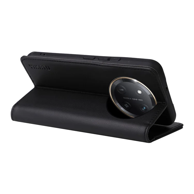 Capa de carteira YIKATU YK-001 para Honor X60 Pro 5G / X9c 5G com slot para cartão e suporte de couro - Preta