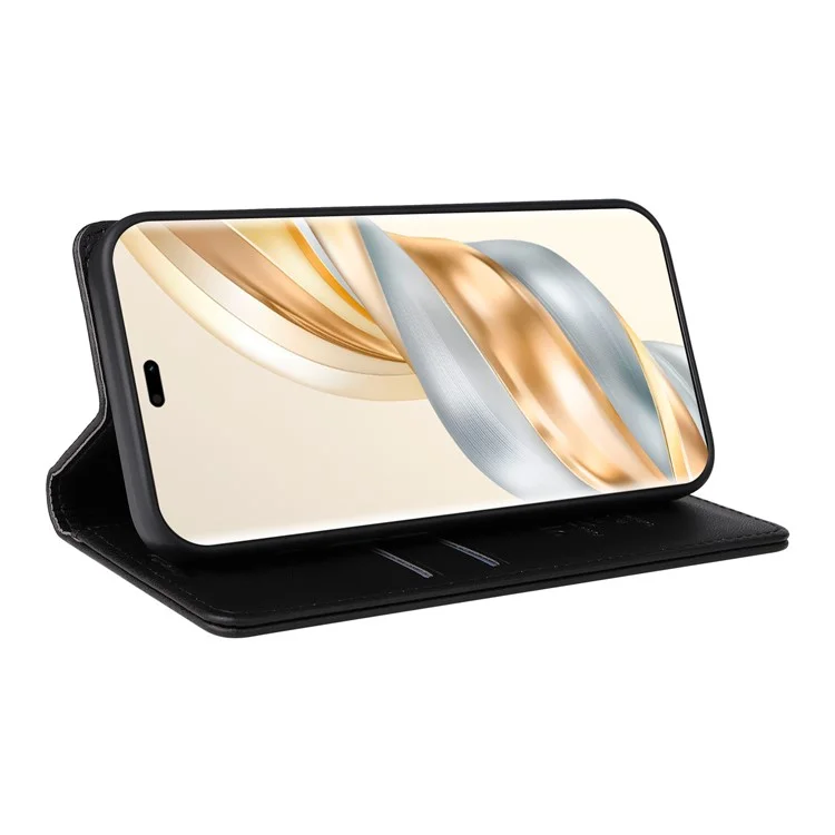 Capa de carteira YIKATU YK-001 para Honor X60 Pro 5G / X9c 5G com slot para cartão e suporte de couro - Preta